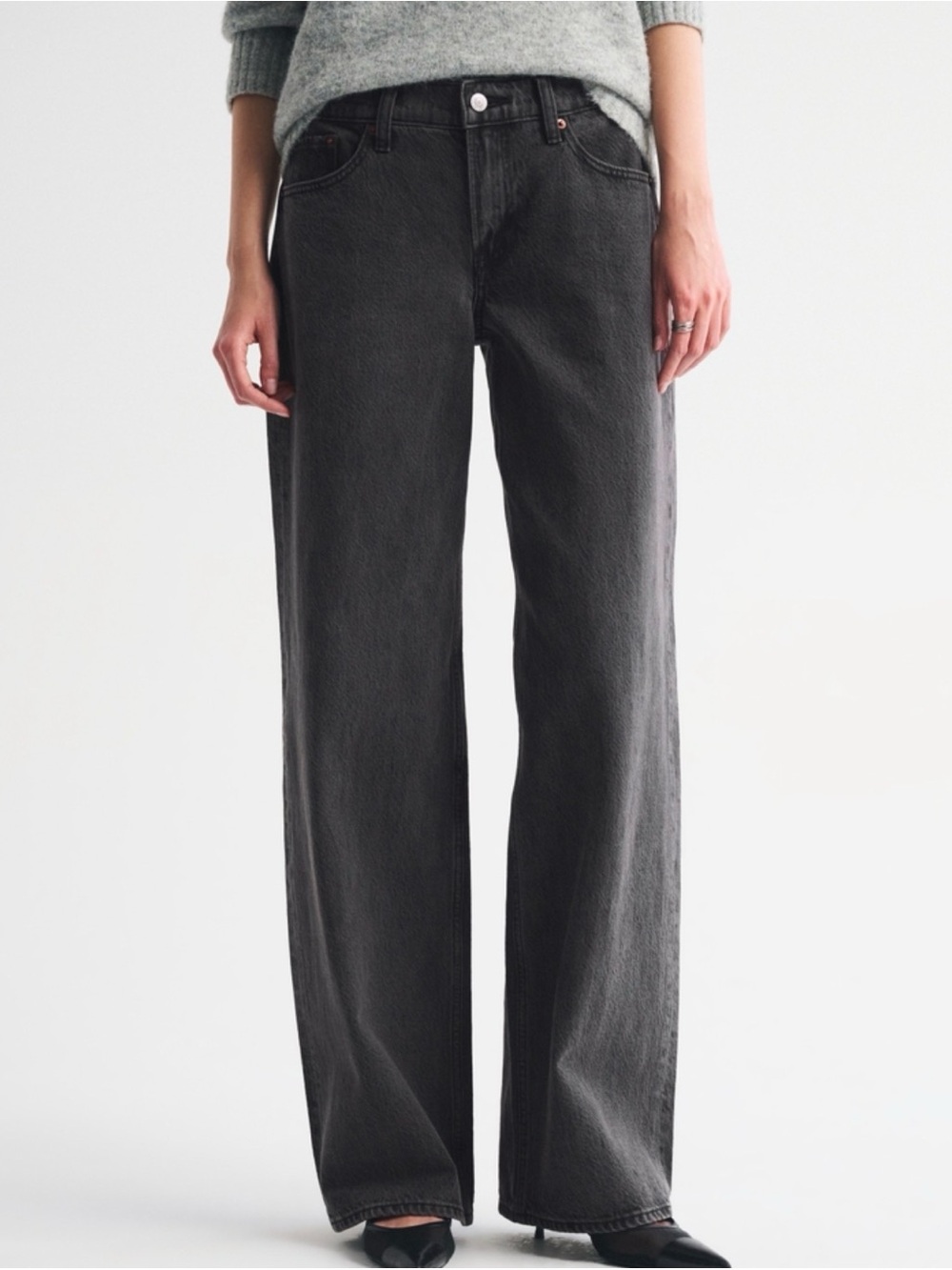 Abercrombie & Fitch Black Wide-Leg Jeans